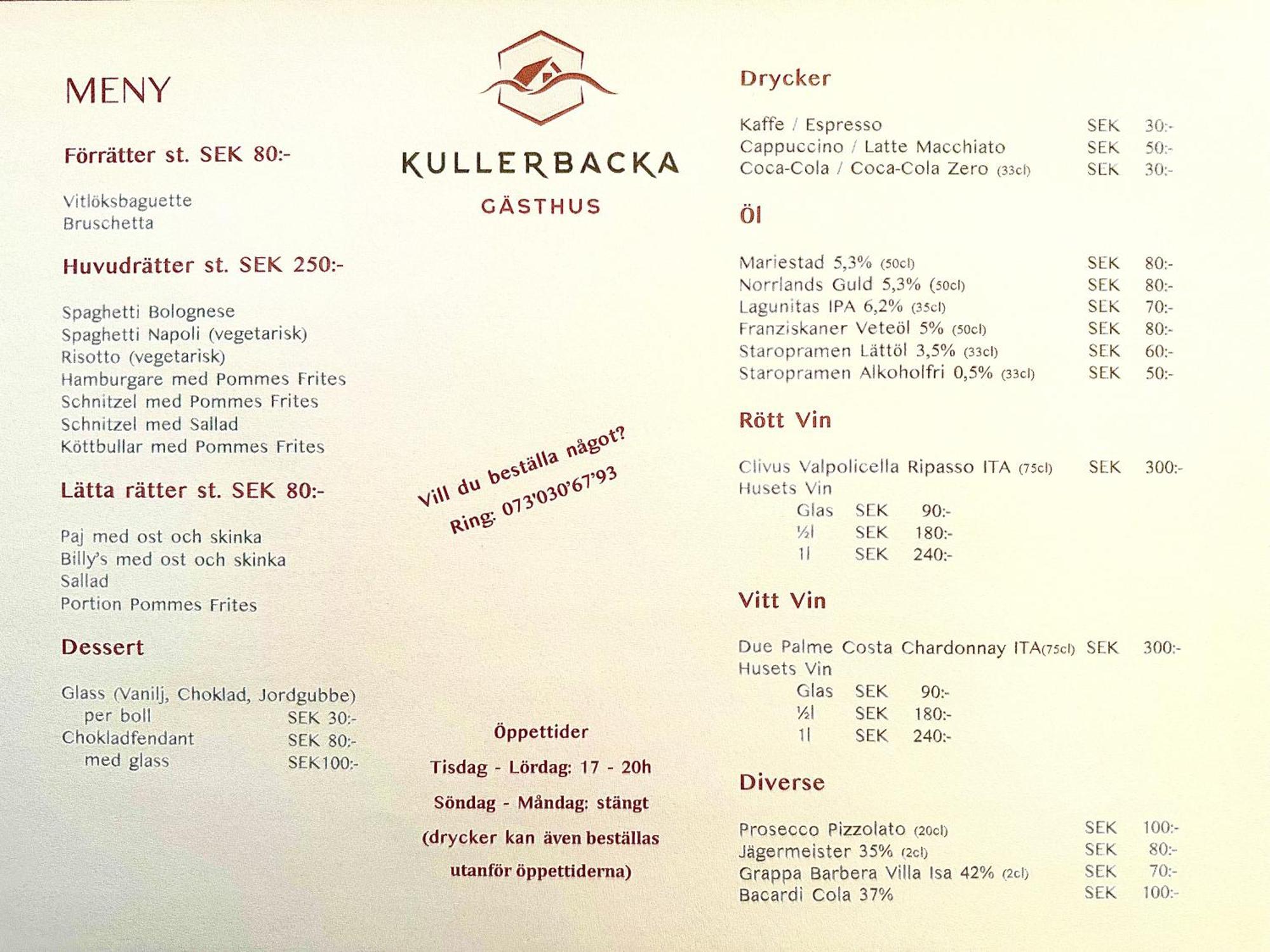 Kullerbacka Gaesthus Hotel Segersta Exterior photo